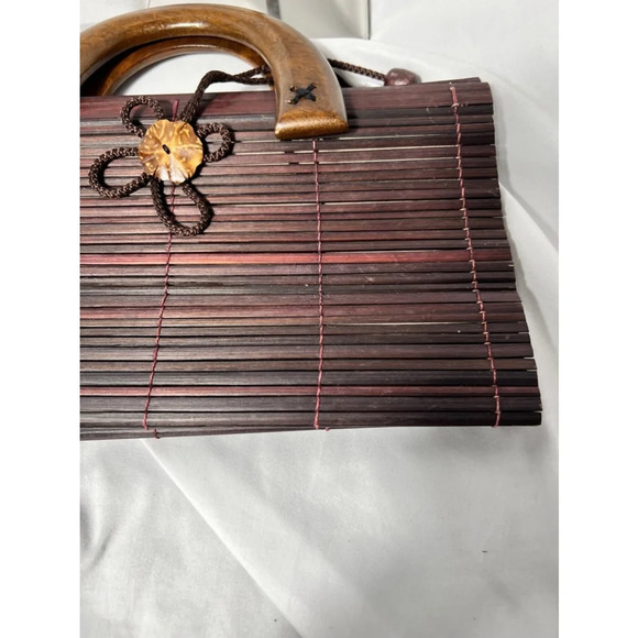 Vintage Brown Bamboo Unbranded Satchel Handbag - Picture 10 of 10